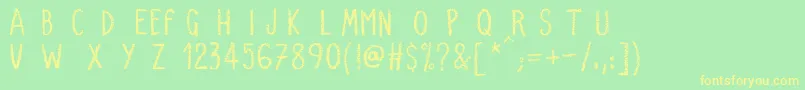 VerySimpleChalk Font – Yellow Fonts on Green Background