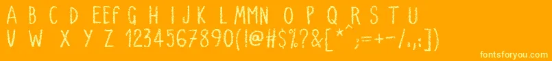 VerySimpleChalk Font – Yellow Fonts on Orange Background