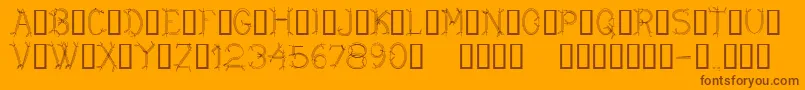 Więcej informacji o czcionce CfdwarfRegular Czcionka CfdwarfRegular – brązowe czcionki na pomarańczowym tle