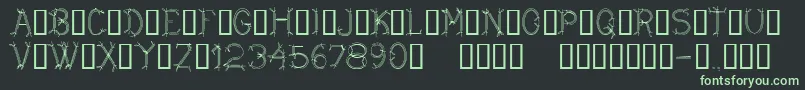 CfdwarfRegular-fontti – vihreät fontit mustalla taustalla