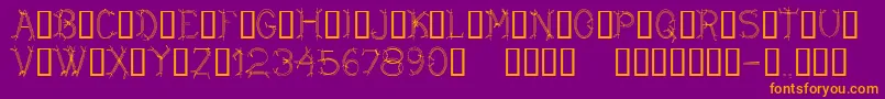 CfdwarfRegular Font – Orange Fonts on Purple Background