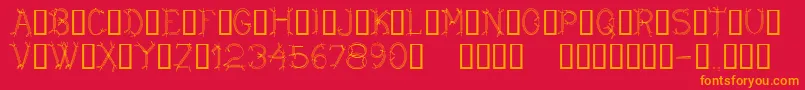 CfdwarfRegular Font – Orange Fonts on Red Background