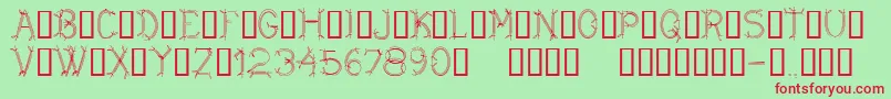 CfdwarfRegular Font – Red Fonts on Green Background