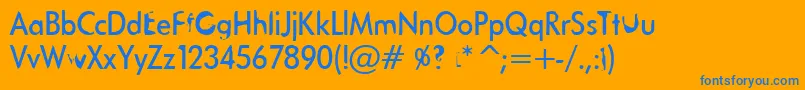 Tanklason Font – Blue Fonts on Orange Background