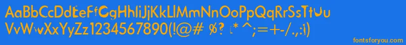 Tanklason Font – Orange Fonts on Blue Background