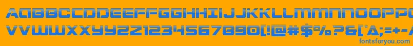 Weitere Informationen zur Stardusterhalf-Schriftart Stardusterhalf-Schriftart – Blaue Schriften auf orangefarbenem Hintergrund