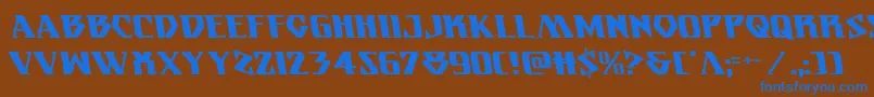 Eternalknightleft Font – Blue Fonts on Brown Background