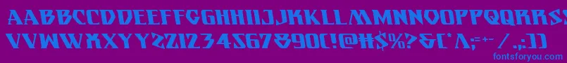 Eternalknightleft-Schriftart – Blaue Schriften auf violettem Hintergrund