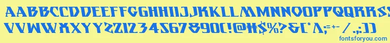 Eternalknightleft Font – Blue Fonts on Yellow Background