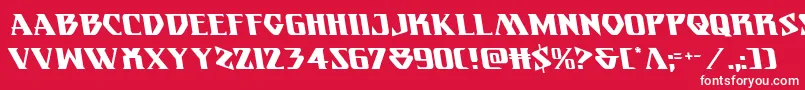 フォントEternalknightleft – 赤い背景に白い文字
