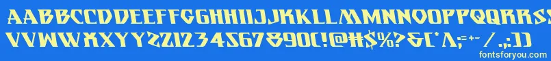 Eternalknightleft Font – Yellow Fonts on Blue Background