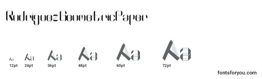 RodriguezGeometricPaper Font Sizes