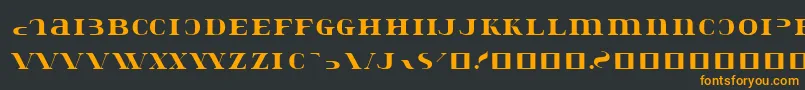 フォントKonstatastencil – 黒い背景にオレンジの文字