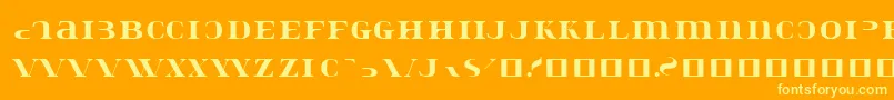 Konstatastencil Font – Yellow Fonts on Orange Background