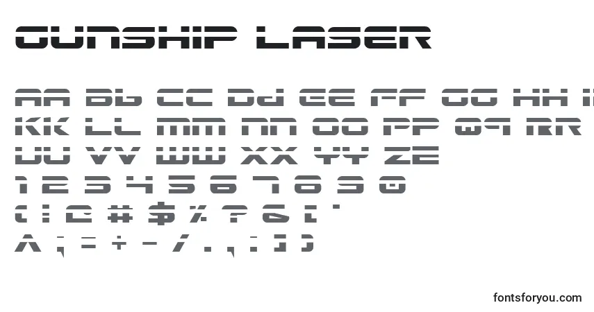 Czcionka Gunship Laser – alfabet, cyfry, specjalne znaki
