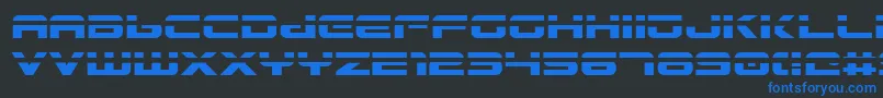 Gunship Laser-fontti – siniset fontit mustalla taustalla