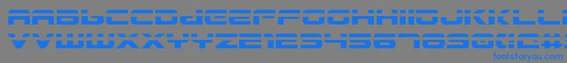 フォントGunship Laser – 灰色の背景に青い文字