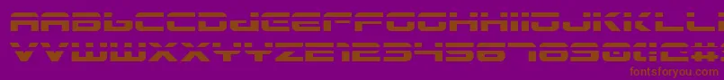 フォントGunship Laser – 紫色の背景に茶色のフォント