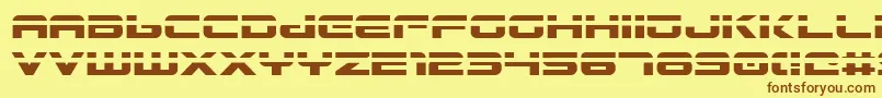 Gunship Laser Font – Brown Fonts on Yellow Background