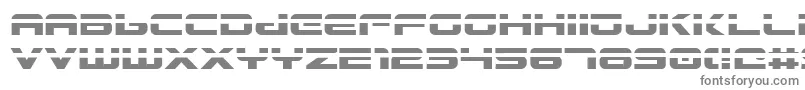 Gunship Laser-fontti – harmaat kirjasimet valkoisella taustalla