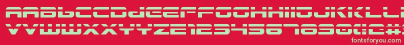 フォントGunship Laser – 赤い背景に緑の文字