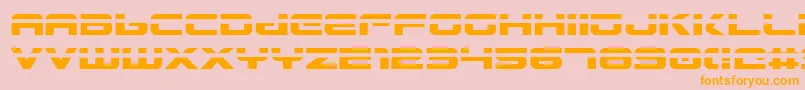 フォントGunship Laser – オレンジの文字がピンクの背景にあります。