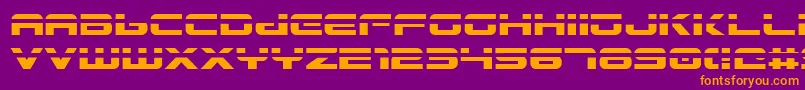 Gunship Laser-fontti – oranssit fontit violetilla taustalla