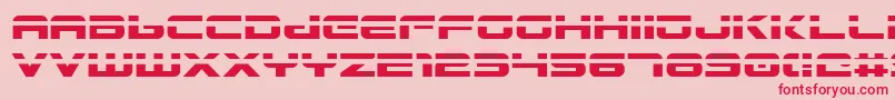 フォントGunship Laser – ピンクの背景に赤い文字
