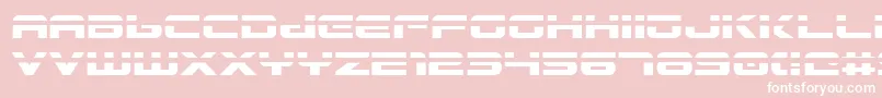 Gunship Laser-fontti – valkoiset fontit vaaleanpunaisella taustalla