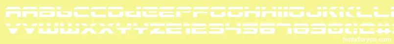 Gunship Laser-fontti – valkoiset fontit keltaisella taustalla