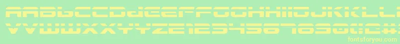 Gunship Laser-fontti – keltaiset fontit vihreällä taustalla