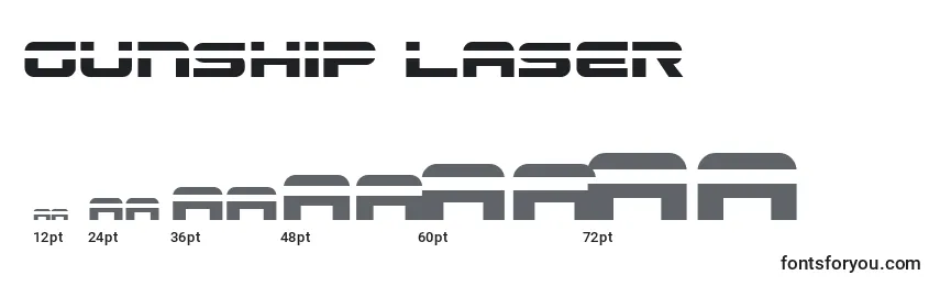 Gunship Laser-fontin koot