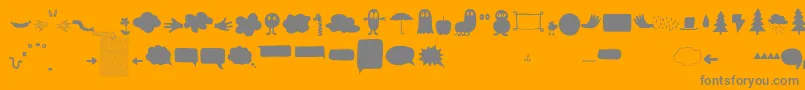 Fonte Albusfriends – fontes cinzas em um fundo laranja