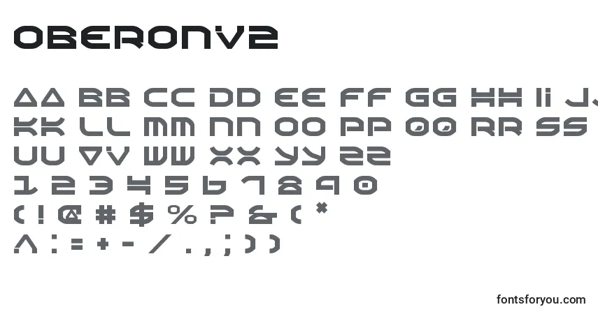 A fonte Oberonv2 – alfabeto, números, caracteres especiais
