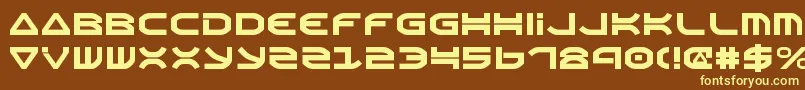 Oberonv2-fontti – keltaiset fontit ruskealla taustalla