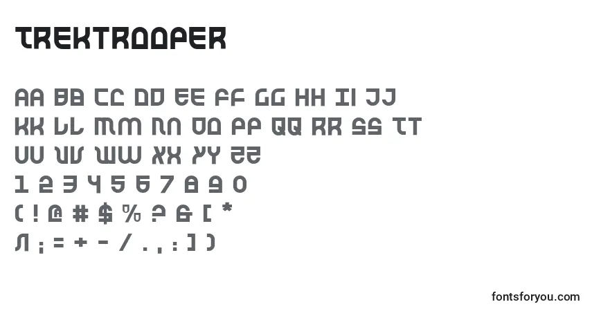 A fonte Trektrooper – alfabeto, números, caracteres especiais