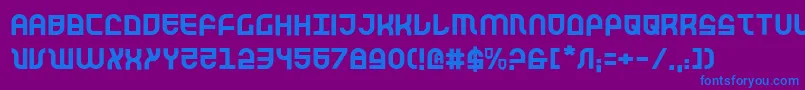 Trektrooper Font – Blue Fonts on Purple Background