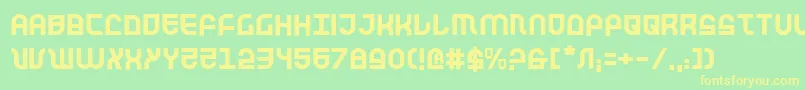 Trektrooper Font – Yellow Fonts on Green Background