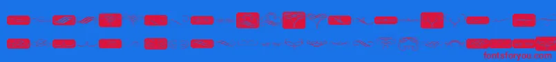 PrtVignette1 Font – Red Fonts on Blue Background
