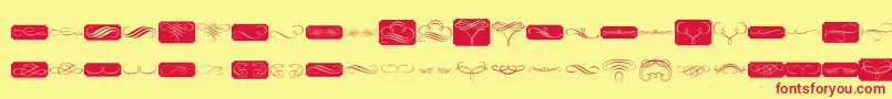 PrtVignette1 Font – Red Fonts on Yellow Background