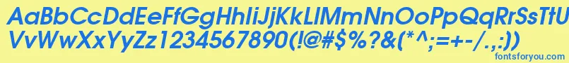 AgavalancheBoldOblique Font – Blue Fonts on Yellow Background