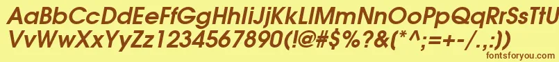 AgavalancheBoldOblique Font – Brown Fonts on Yellow Background