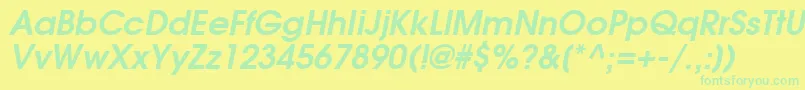 AgavalancheBoldOblique Font – Green Fonts on Yellow Background