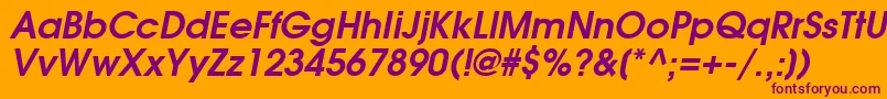 AgavalancheBoldOblique Font – Purple Fonts on Orange Background