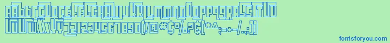 SfCosmicAgeOutline Font – Blue Fonts on Green Background