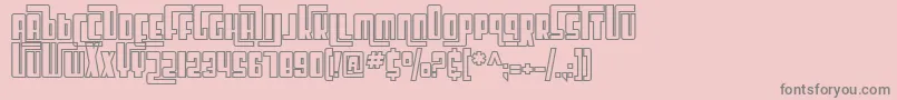 Fonte SfCosmicAgeOutline – fontes cinzas em um fundo rosa