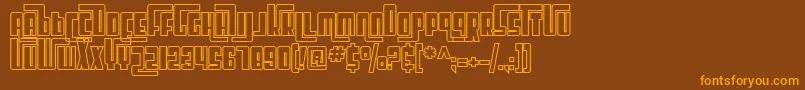 SfCosmicAgeOutline Font – Orange Fonts on Brown Background