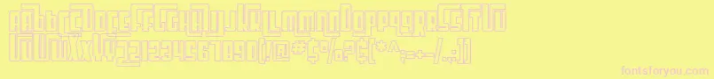 fuente SfCosmicAgeOutline – Fuentes Rosadas Sobre Fondo Amarillo