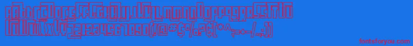 Police SfCosmicAgeOutline – polices rouges sur fond bleu