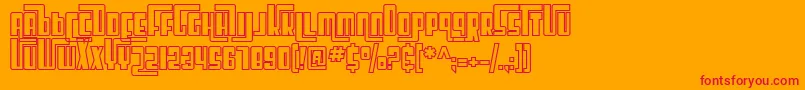 Шрифт SfCosmicAgeOutline – красные шрифты на оранжевом фоне
